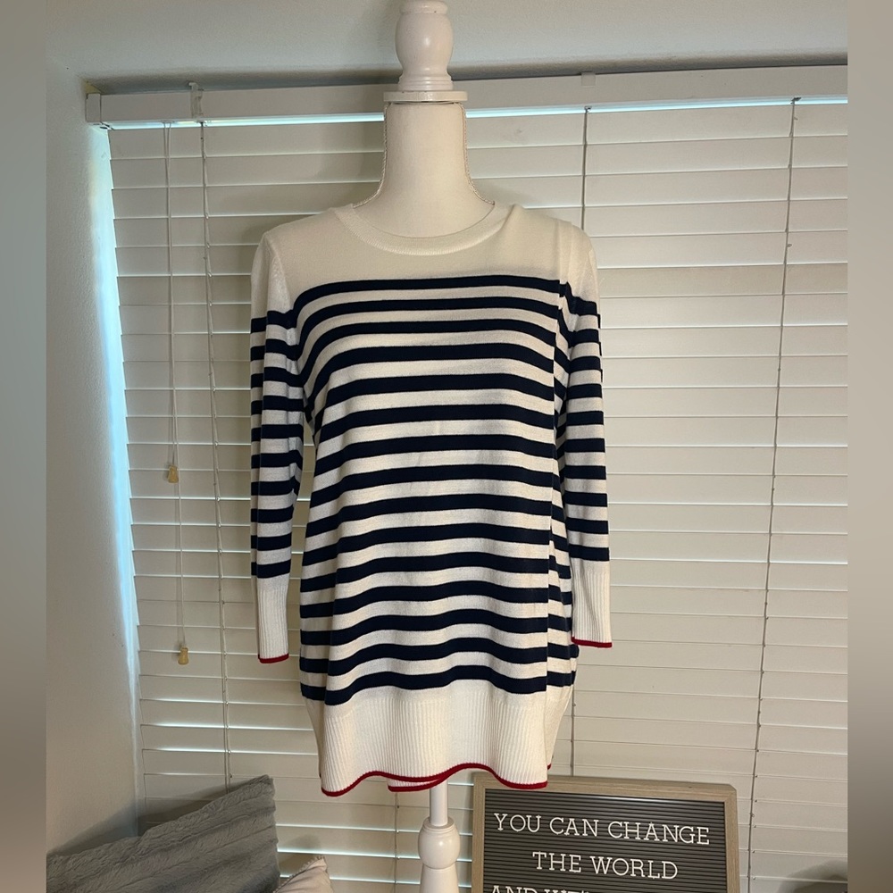 ASOS Navy/White/Red Nursing Top